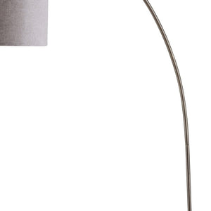 Homeroots 86" Beige And Antique Gold Arched Floor Lamp With Gray Drum Shade  Metal 431789