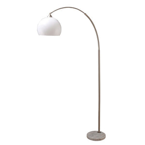 HomeRoots 76" Modern White Arc Floor Lamp with Dome Shade - Stylish Ambient Lighting for Home Decor Spaces 431793