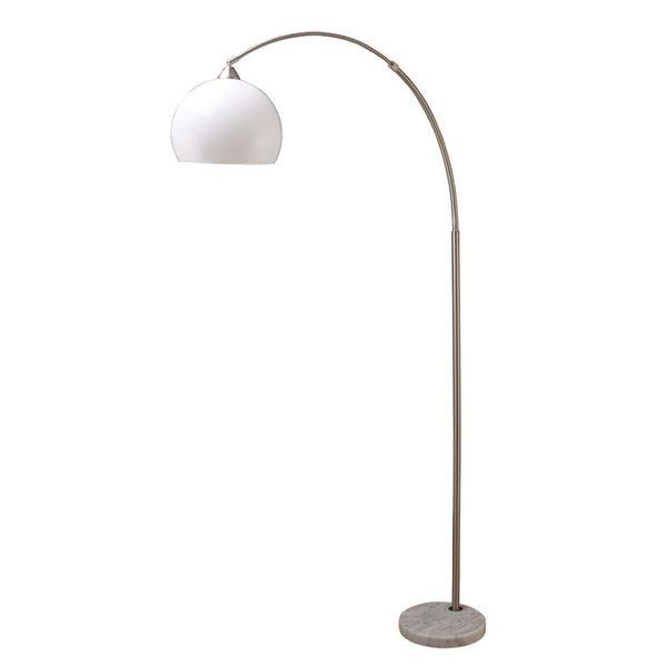 HomeRoots 76" Modern White Arc Floor Lamp with Dome Shade - Stylish Ambient Lighting for Home Decor Spaces 431793