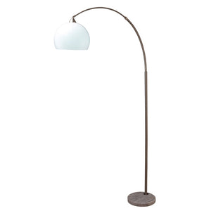 HomeRoots 76" Modern White Arc Floor Lamp with Dome Shade - Stylish Ambient Lighting for Home Decor Spaces 431793