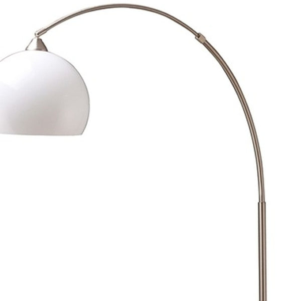 HomeRoots 76" Modern White Arc Floor Lamp with Dome Shade - Stylish Ambient Lighting for Home Decor Spaces 431793