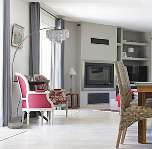 Homeroots 86" Silver And White Arc Floor Lamp With Faux Crystal Beading  Metal 431794