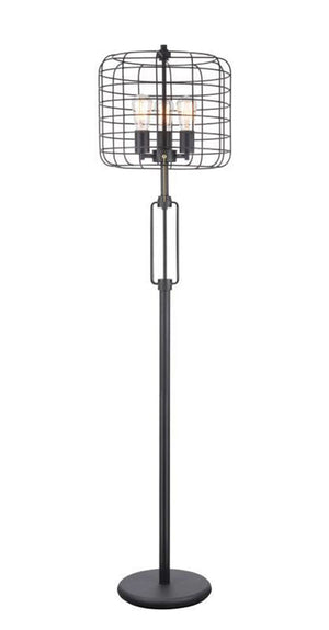 Homeroots 63" Black Three Lights Novelty Floor Lamp With Black Novelty Shade  Metal 431798