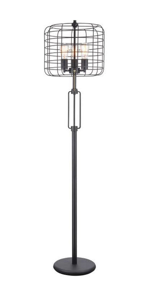 Homeroots 63" Black Three Lights Novelty Floor Lamp With Black Novelty Shade  Metal 431798
