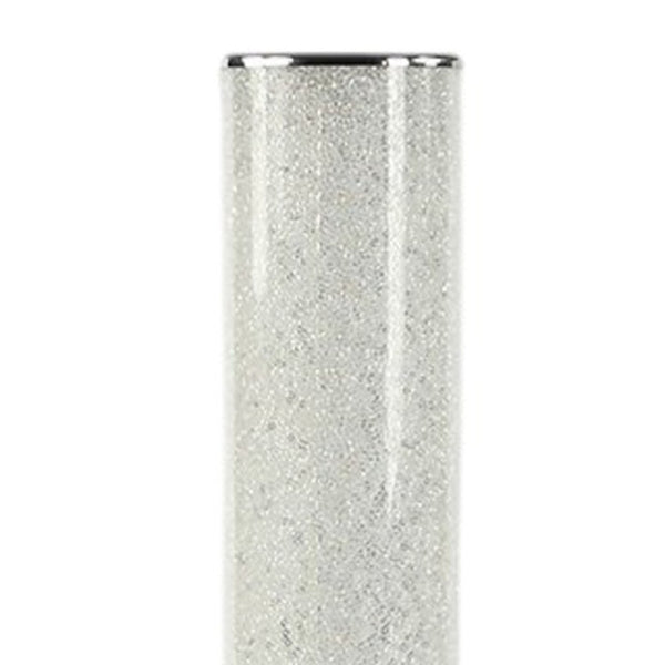 HomeRoots 49" Modern White Metal LED Column Floor Lamp with Clear Acrylic Shade for Home & Office Decor 431802