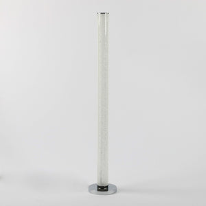HomeRoots 49" Modern White Metal LED Column Floor Lamp with Clear Acrylic Shade for Home & Office Decor 431802