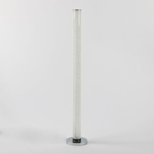 HomeRoots 49" Modern White Metal LED Column Floor Lamp with Clear Acrylic Shade for Home & Office Decor 431802