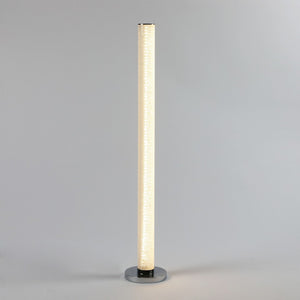 HomeRoots 49" Modern White Metal LED Column Floor Lamp with Clear Acrylic Shade for Home & Office Decor 431802
