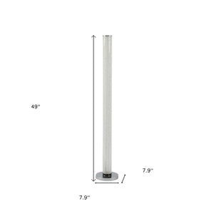 HomeRoots 49" Modern White Metal LED Column Floor Lamp with Clear Acrylic Shade for Home & Office Decor 431802