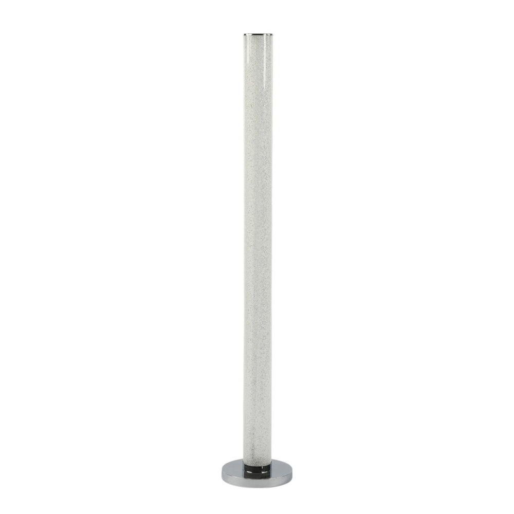 HomeRoots 49" Modern White Metal LED Column Floor Lamp with Clear Acrylic Shade for Home & Office Decor 431802