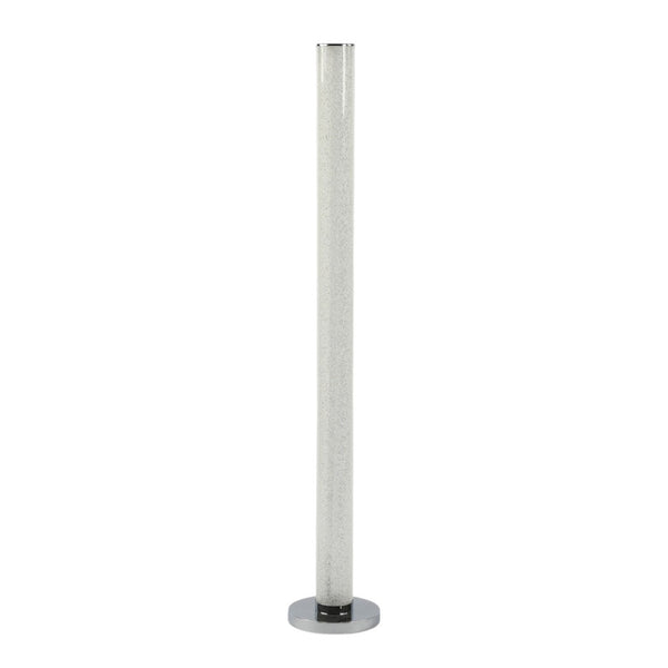 HomeRoots 49" Modern White Metal LED Column Floor Lamp with Clear Acrylic Shade for Home & Office Decor 431802