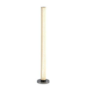 HomeRoots 49" Modern White Metal LED Column Floor Lamp with Clear Acrylic Shade for Home & Office Decor 431802