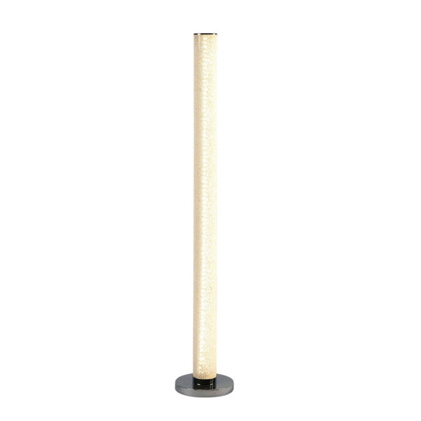 HomeRoots 49" Modern White Metal LED Column Floor Lamp with Clear Acrylic Shade for Home & Office Decor 431802