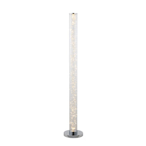 Homeroots 49" Steel Led Column Floor Lamp With Clear Drum Shade  Metal 431803