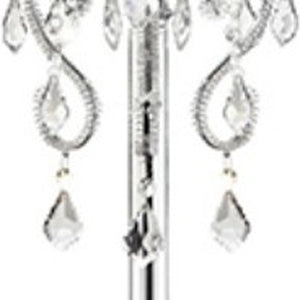 HomeRoots 63" Silver Candelabra Floor Lamp - Elegant White Drum Shade for Modern Living Room & Bedroom Décor 431809