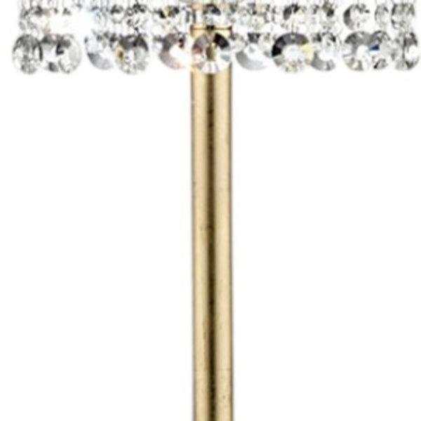 Homeroots 65" Gold Novelty Floor Lamp With White Drum Shade  Metal 431810