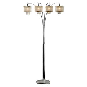 Homeroots 88" Steel Four Light Arched Floor Lamp With Silver Drum Shade  Metal 431818