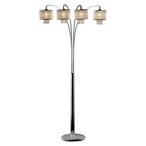 Homeroots 88" Steel Four Light Arched Floor Lamp With Silver Drum Shade  Metal 431818