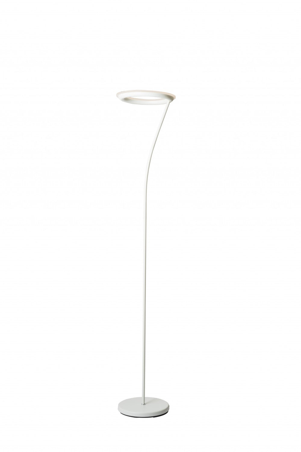 Homeroots 73" White Led Torchiere Floor Lamp Matte White Metal 431826