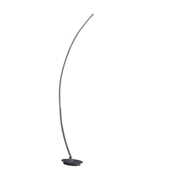 Homeroots 62" Silver And Soft White Arc Led Floor Lamp  Metal 431839