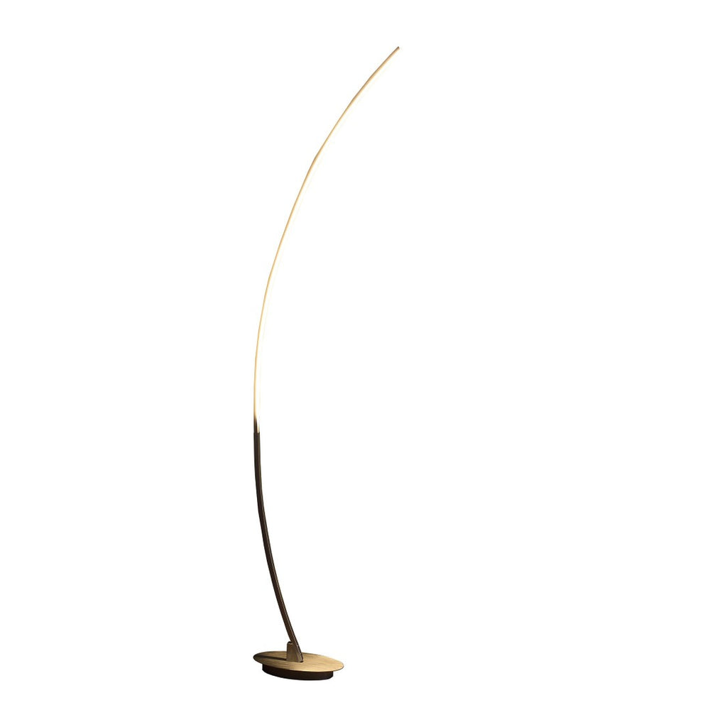 HomeRoots 62" Stylish Silver Arc LED Floor Lamp - Modern Minimalist Design for Bright, Cozy Living Spaces 431839