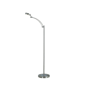 Homeroots 54" Nickel Adjustable Led Task Floor Lamp  Metal 431840