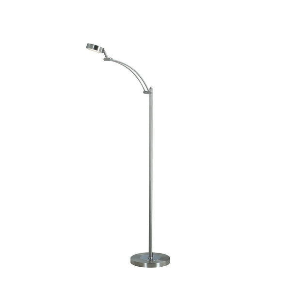 Homeroots 54" Nickel Adjustable Led Task Floor Lamp  Metal 431840