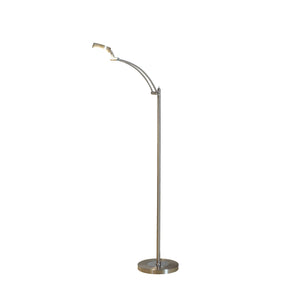 Homeroots 54" Nickel Adjustable Led Task Floor Lamp  Metal 431840