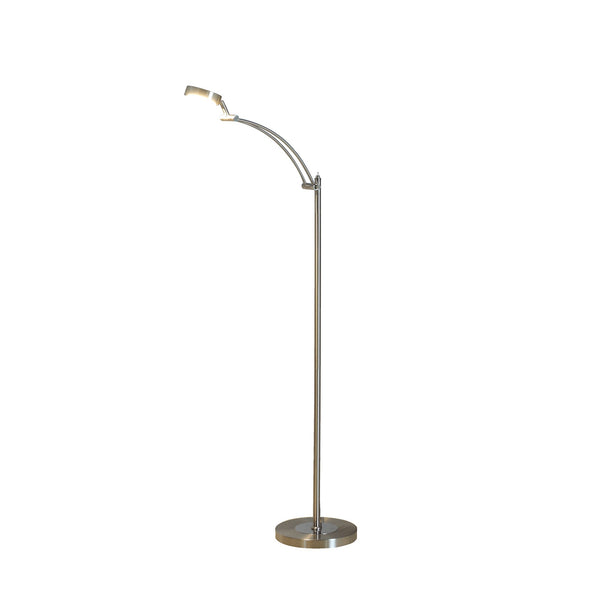 Homeroots 54" Nickel Adjustable Led Task Floor Lamp  Metal 431840