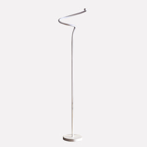 Homeroots 51" White Led Novelty Curvy Spiral Floor Lamp  Metal 431841