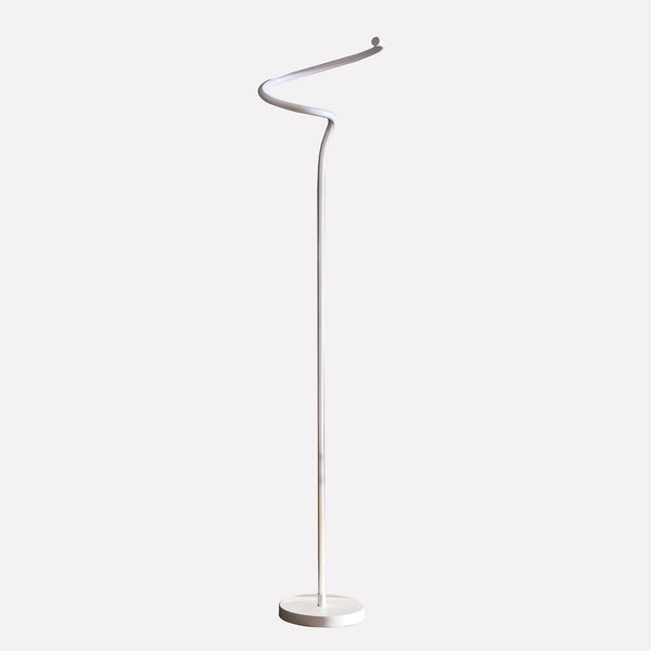 Homeroots 51" White Led Novelty Curvy Spiral Floor Lamp  Metal 431841