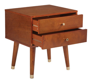 OSP Home Furnishings Cupertino Side Table Light Walnut