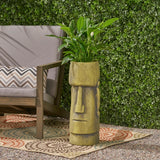 Christopher Knight Home® Glacier Outdoor Easter Island Tiki Urn, Antique Green Finish