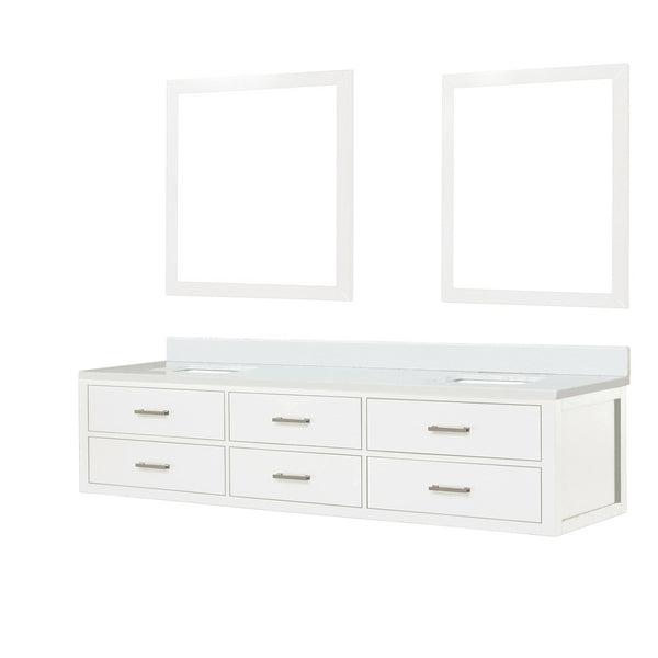 English Elm White Double Bath Vanity Set With White Quartz Top & Two 36" Mirrors – Elegant, Spacious Design B2731S01587-GIGA