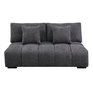 English Elm Chosen Gray Chenille Sectional Sofa Modular 2-Chaise with Ottoman, Toss Pillows, Pocket Coil Seats, 149"W x32"H B2726S00427