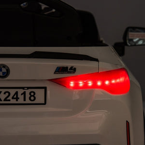 English Elm Bmw M4 Licensed Kids Ride on Car with Parental Remote Dual Motors and Led Lights White W1578P214202
