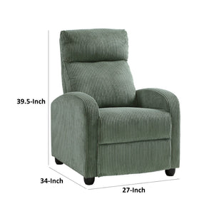 English Elm Pary Push Back Recliner in Sage Ribbed Corduroy with Pocket Coil Foam Support Black+Green B056P412635