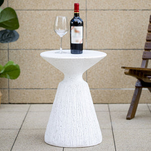 English Elm Outdoor Mgo Speckled Pedestal Side Table Retro Bohemian Accent for Patio or Living Room N765P382571W