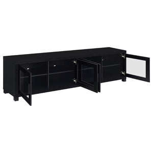 English Elm Arnaud Matte Black 3 Piece Entertainment Center with Media Towers for Living Room B062S01737