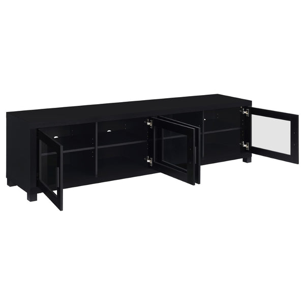 English Elm Arnaud Matte Black 3 Piece Entertainment Center with Media Towers for Living Room B062S01737