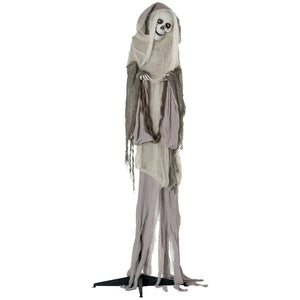 English Elm Outdoor Animatronic Skeleton Witch Prop with Glowing Eyes Motion Activated Halloween T3971P382650
