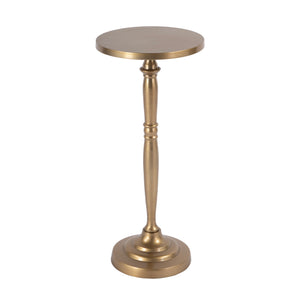 Butler Specialty Langford Indoor Round Metal Pedestal Side Table With Elegant Black Finish And Gold Accents Antique Gold Aluminum 4325226-butler