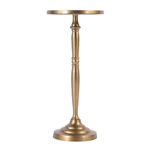 Butler Specialty Langford Indoor Round Metal Pedestal Side Table With Elegant Black Finish And Gold Accents Antique Gold Aluminum 4325226-butler