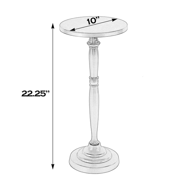 Butler Specialty Langford Indoor Round Metal Pedestal Side Table With Elegant Black Finish And Gold Accents Antique Gold Aluminum 4325226-butler