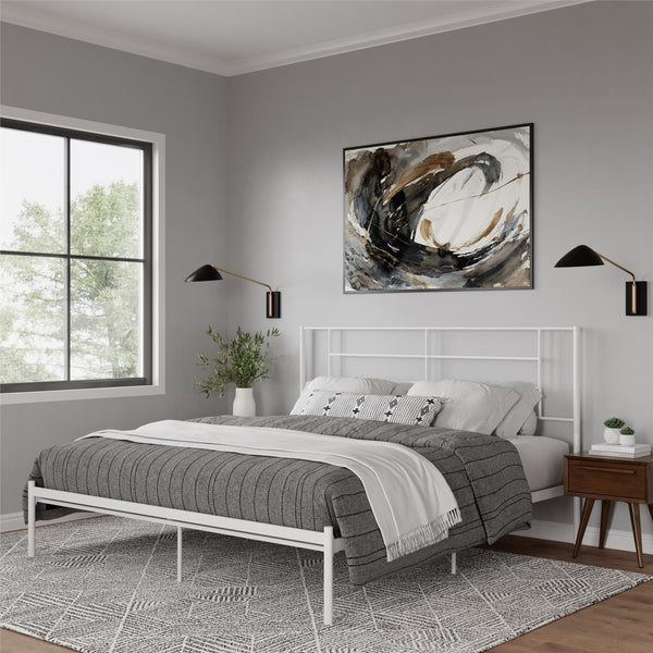 English Elm Praxis Metal Platform Bed Minimalist Steel Frame with Under Bed Storage Space B2733P444612