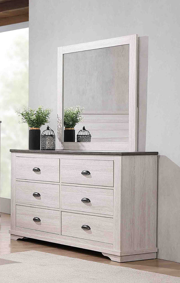 English Elm 1pc Contemporary Tall Chest with Faux Marble Top and Four Drawers for Elegant Bedroom Storage Beige+Grey 62.01 L x 19.8 W x 39.06 H B2741P337033