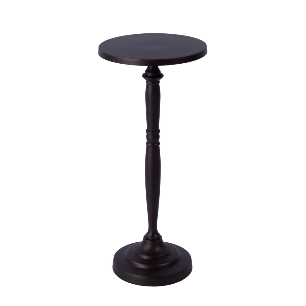 Butler Specialty Landon Outdoor Round Metal Pedestal Side Table - Elevate Your Space With Timeless Style And Durability Bronze Aluminum 4325471-butler