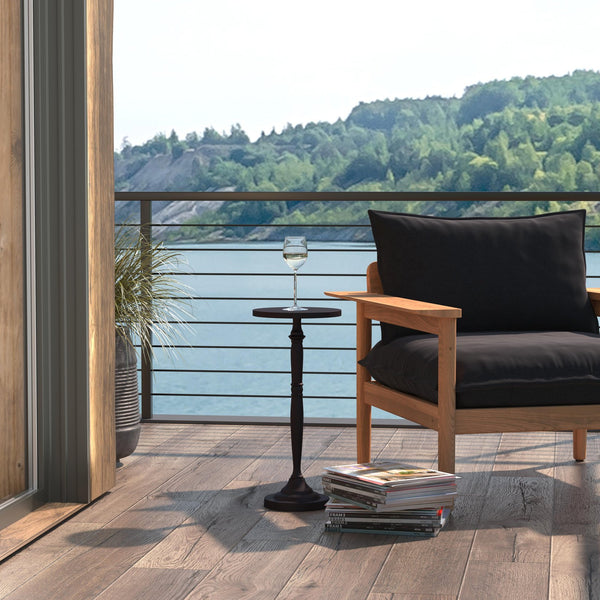 Butler Specialty Landon Outdoor Round Metal Pedestal Side Table - Elevate Your Space With Timeless Style And Durability Bronze Aluminum 4325471-butler