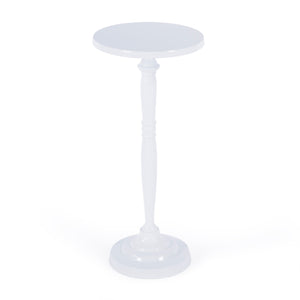 Butler Specialty Landon Outdoor Round Metal Pedestal Side Table - Elevate Your Space With Timeless Style And Durability Ivory Aluminum 4325472-butler
