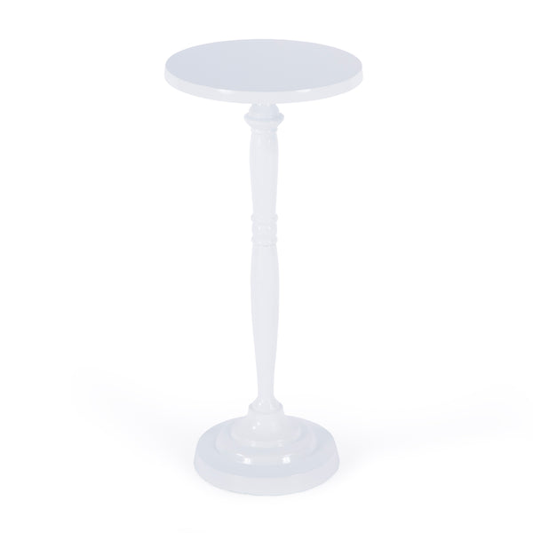 Butler Specialty Landon Outdoor Round Metal Pedestal Side Table - Elevate Your Space With Timeless Style And Durability Ivory Aluminum 4325472-butler
